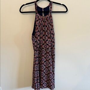 Express Navy and Pink Patterned Mini Dress